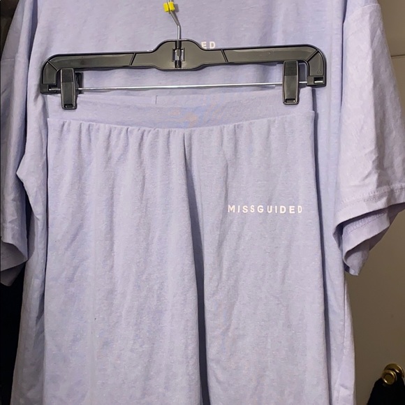 Misguided blue oversized shirt and biker shorts - Picture 1 of 3